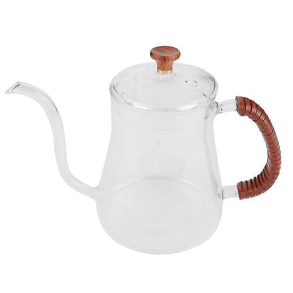 600ml Thickened Glass Gooseneck Kettle for Coffee & Tea