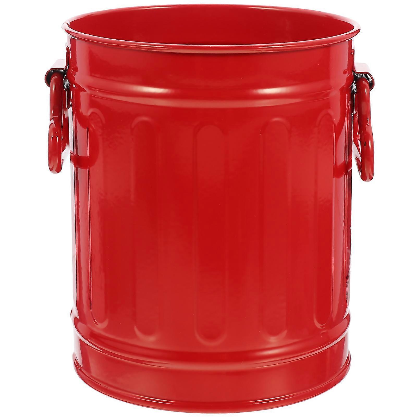 Practical Iron Trash Can, Versatile Waste Basket for Modern Living Spaces