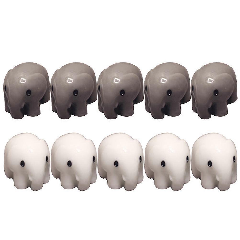 Elephant Model Decoration Miniature Elephants Figurines Resin Office Use 2.00X2.00X2.00CM 10Pcs