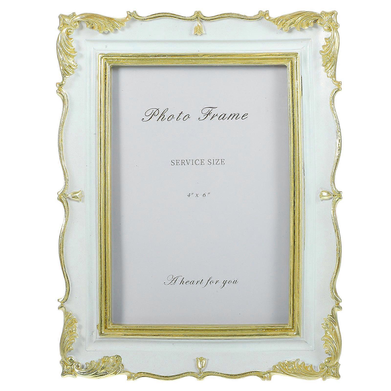 Vintage Picture Frame Tabletop Photo Display Frame Living Room Decor Beige 6 Inch Desk Standable 1Pack
