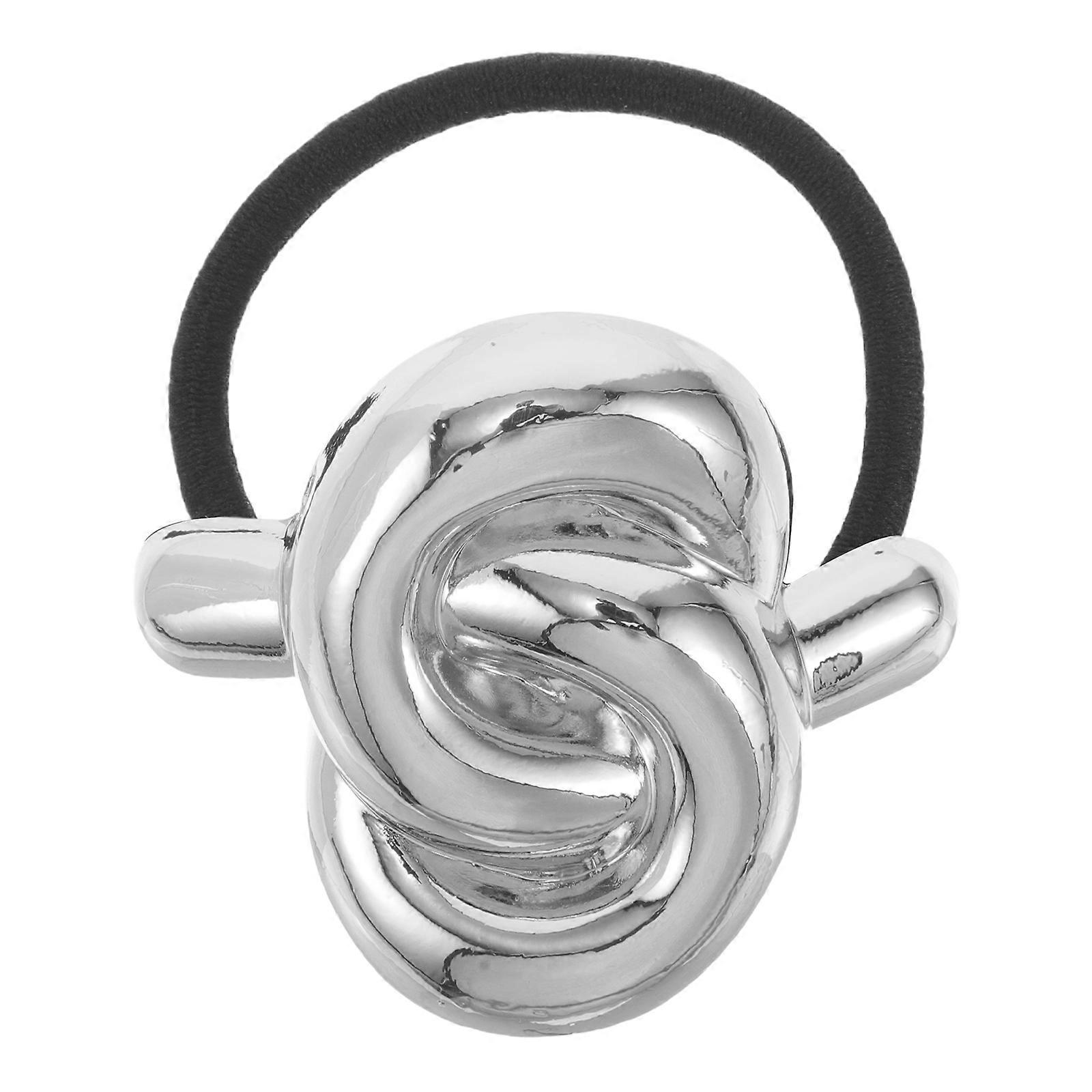 Geometric Elastic Hair Band Metal Ponytail Cuff High Elasticity Versatile Use Women Formal Occasions 1Pcs