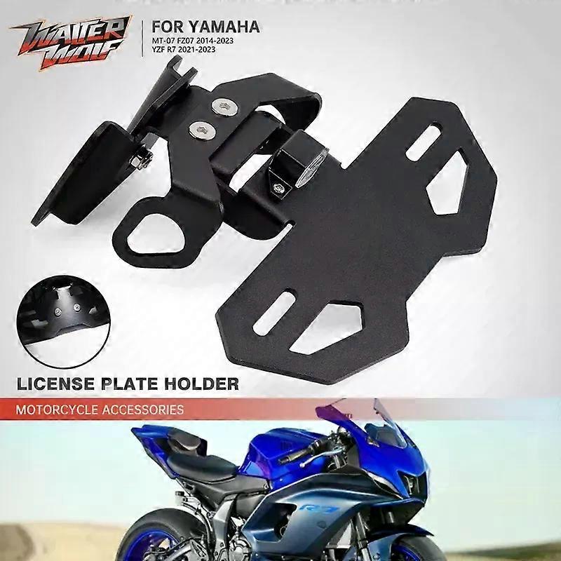 YZFR7 For YAMAHA YZF MT07 FZ07 2022 Motorcycle License Plate Holder Tail Tidy Turn Signal Light LED Accessories Frame AdjustableMotor Vehicle Frame &