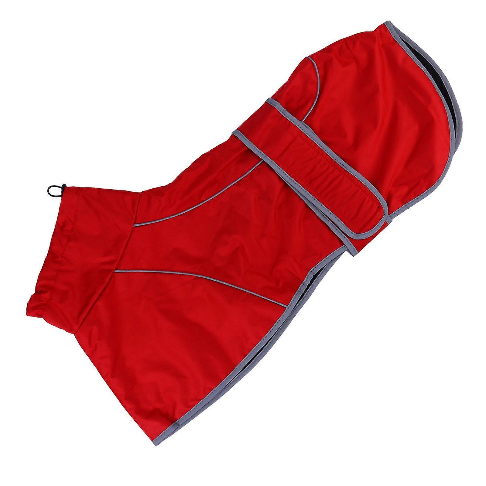 Dog Raincoat Full Coverage Pet Owners Stylish Waterproof Jacket Red XXL 1Set