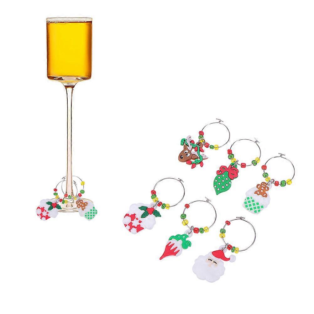 Cup Identifiers Elk Shape Multi Colored Zinc Alloy Wine Glass Charms For Cocktail Hours And Dinners 12Pcs