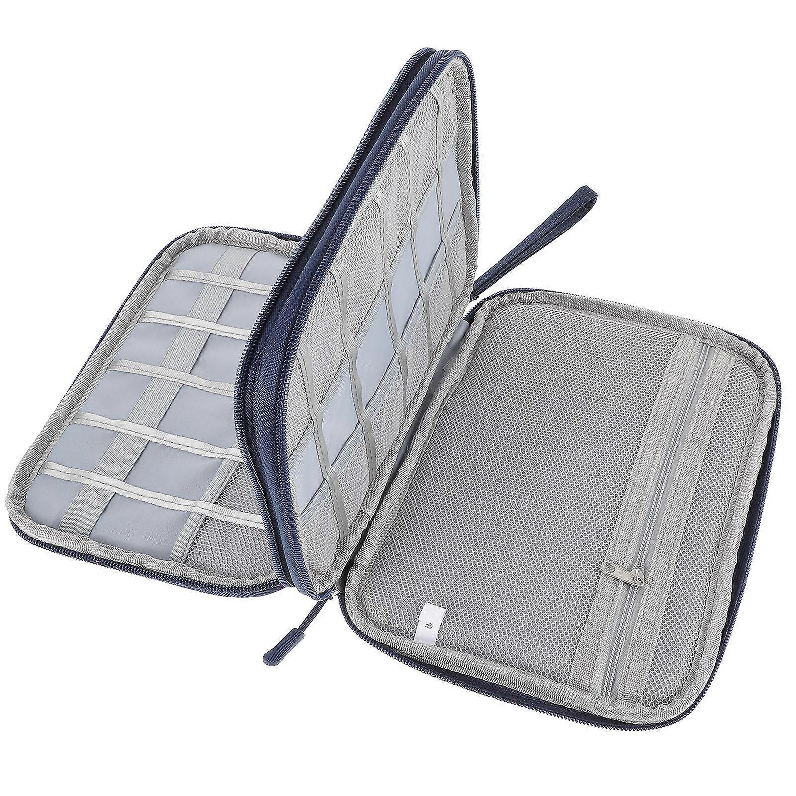 Digital Accessories Storage Bag Electronic Organizer Pouch Travel Business Trip Navy 24.00X18.00X5.00CM Organization 1Pack