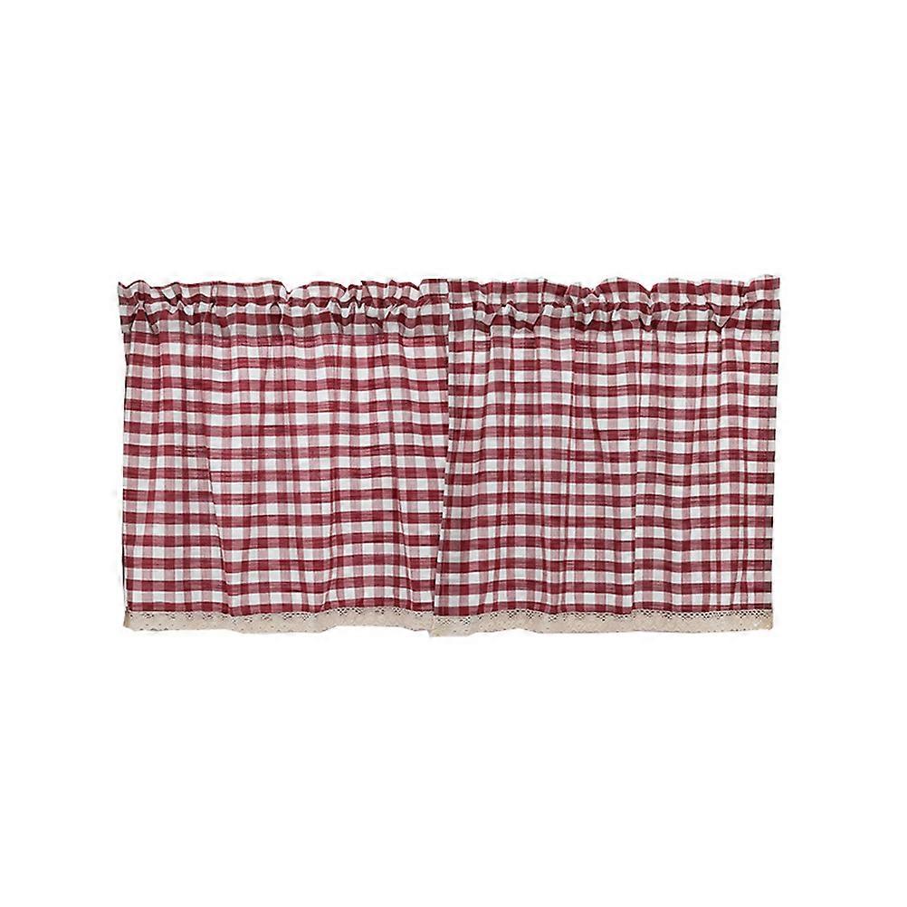 Small Window Curtains Dark Red Polyester 135X45CM For Bedroom Decorative Shading 1Pack