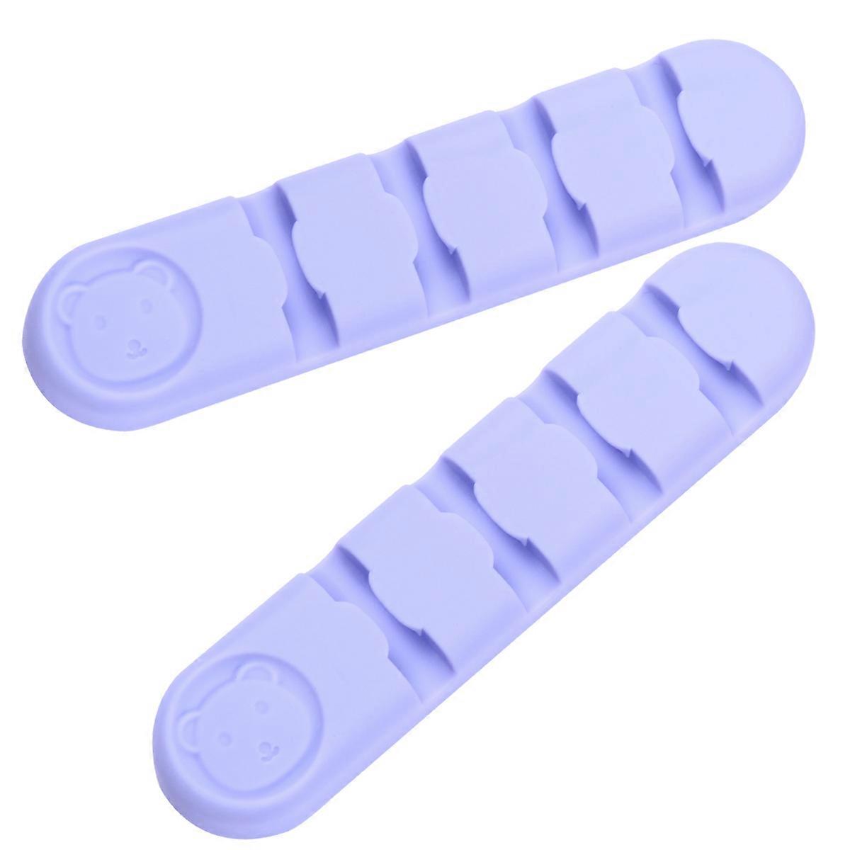 Self Adhesive Cord Clips, 2 Pack, Silicone Cable Organizer for Desk & Home Office Wire Management, Purple
