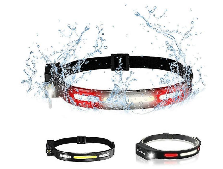 Headlamp Flashlight, Rechargeable LED Headlamps with SOS Mode and Motion Sensor Bright 5 Modes Lightweight Waterproof Head Lamp (Black)