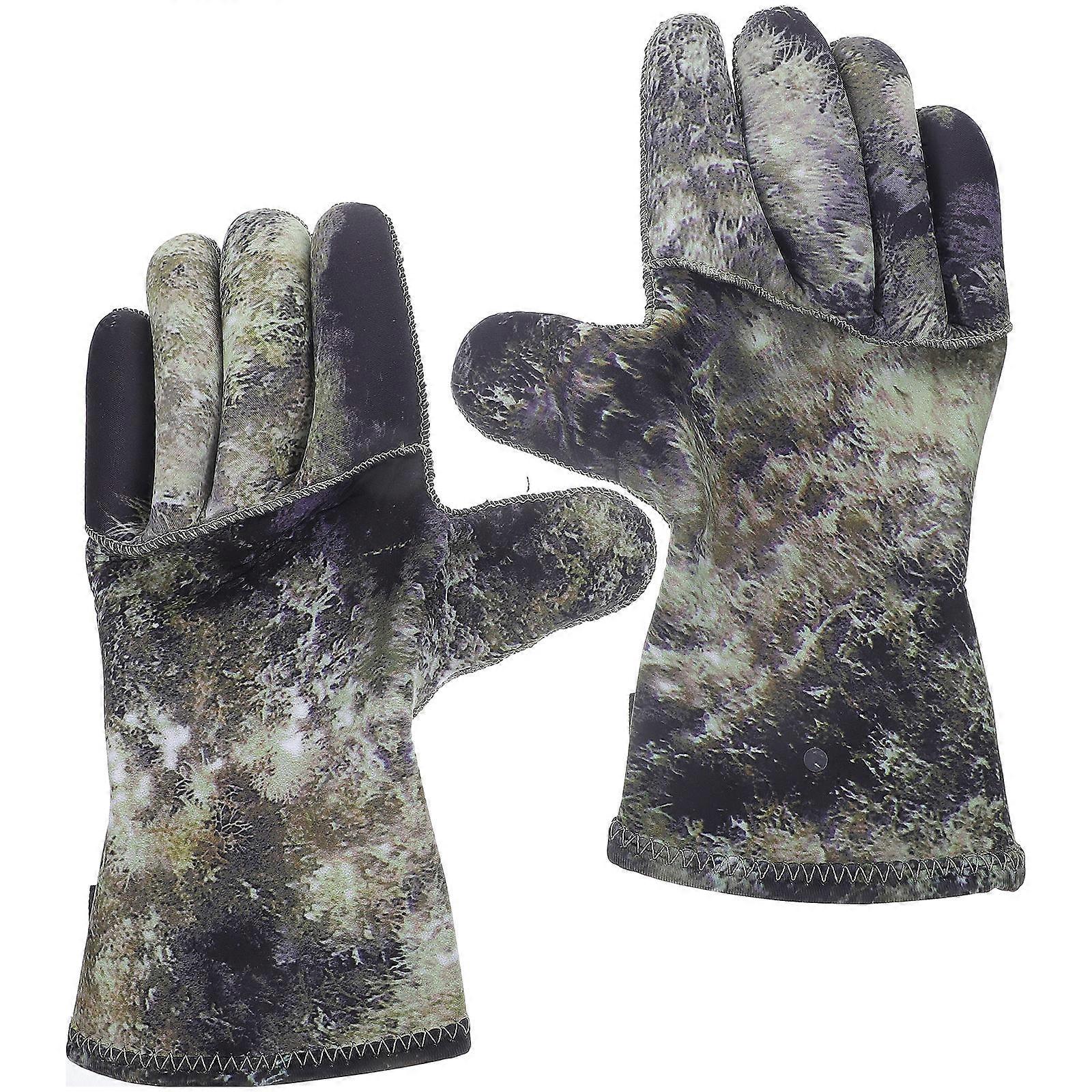 Fishing Gloves Men Anti-Slip Diving Gloves Camouflage 3mm Protect and Insulate Hands 1 Pair