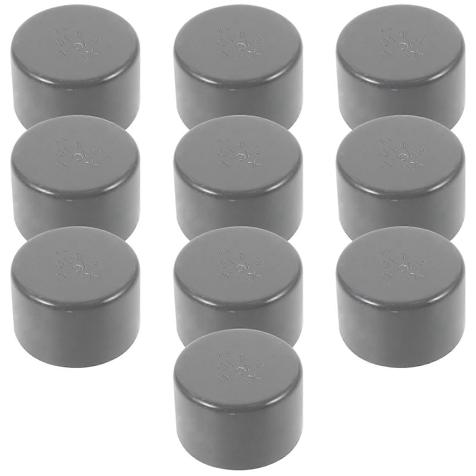 10pcs PVC End Cap Fittings, Durable Protector Caps for Plumbing Systems, Easy Installation, Elegant Grey Design