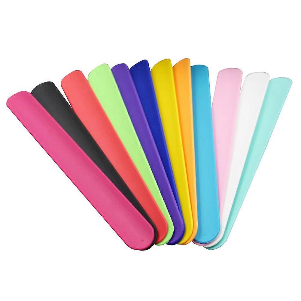 Rainbow Slap Bracelets for Kids Made of Silicone Assorted Color and Elastic 12Pcs