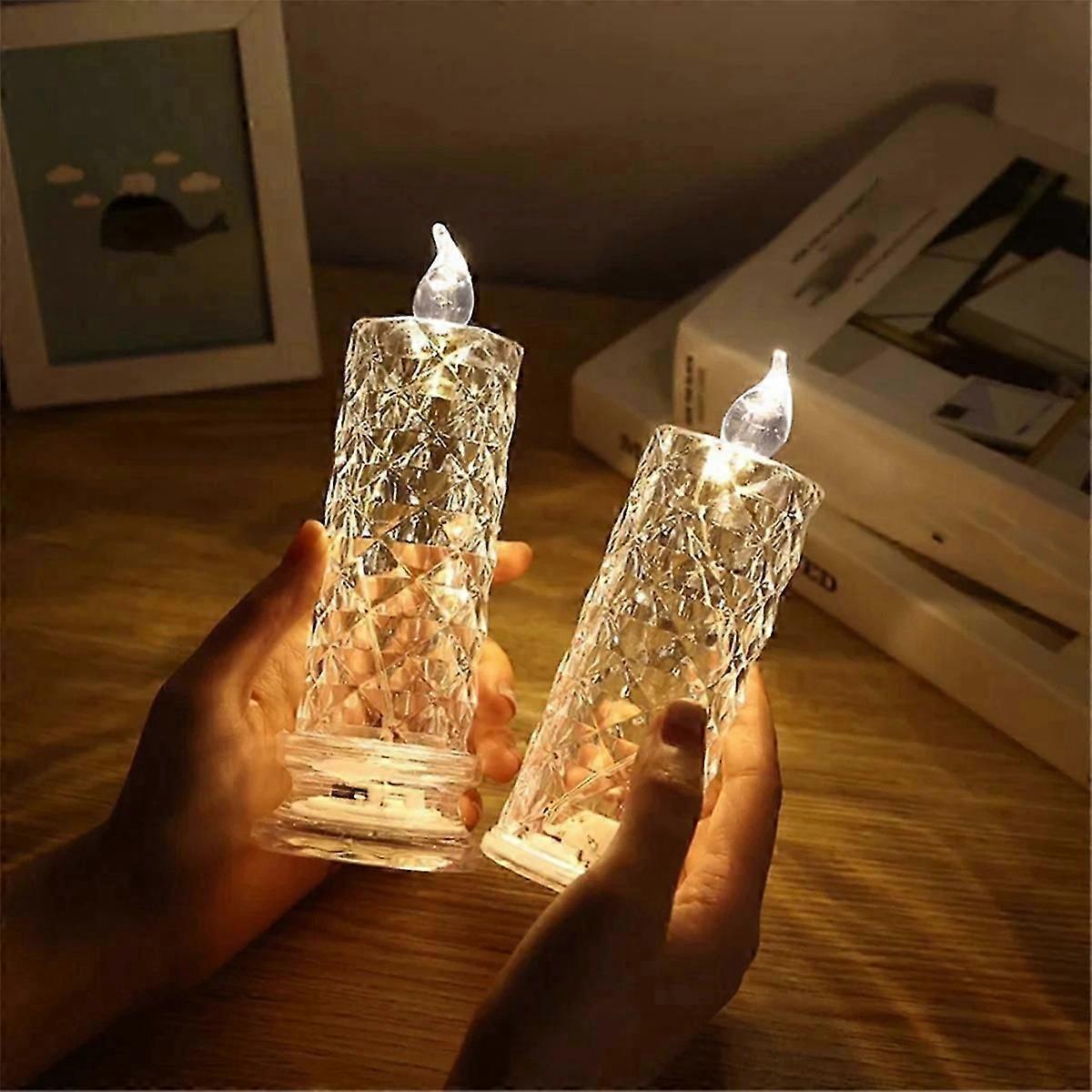 LED candle lights, rose pattern projection