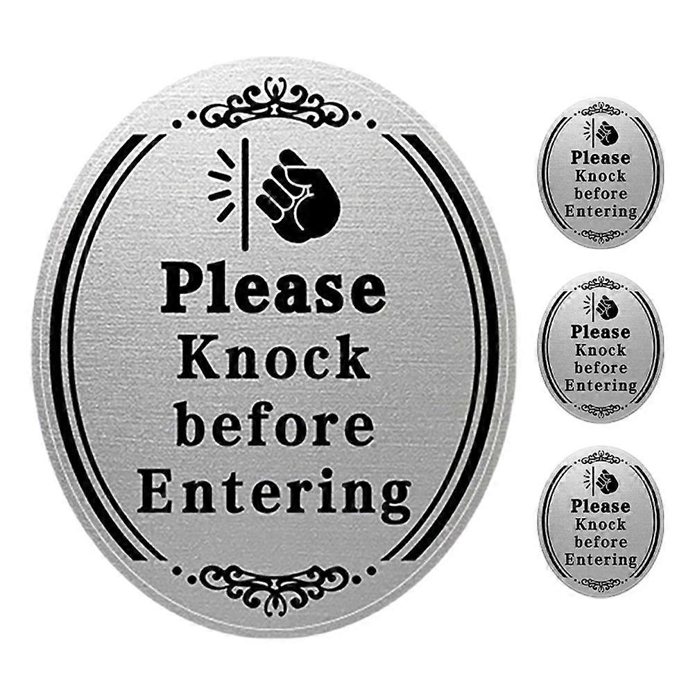 4pcs Please Knock Before Entering Stickers Encouraging Courtesy for Home, Office, and Classroom Use Door Decals with Strong Adhesion for Clear