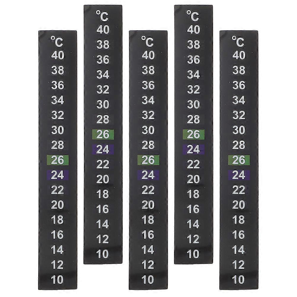 Thermometer Sticker For Aquarium Measurement Strip Paper Liquid Crystal 5Pack