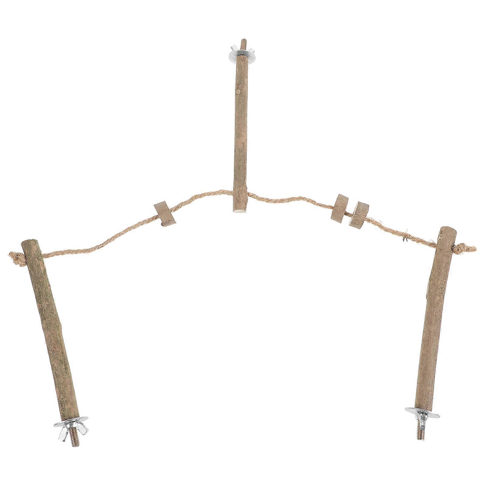 Parrot Perch Platform Bird Stand Parrots Indoor Use 40x14.7cm Wood Resting 1Set