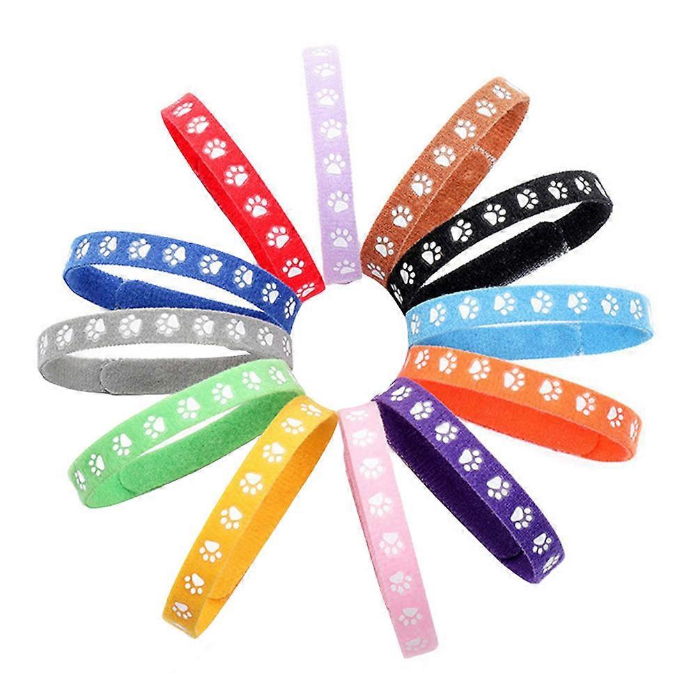 Collar Pet Necklace Identity Recognition Soft Cloth Workmanship For Various Festivals 12Pcs
