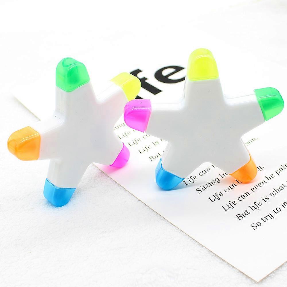 Pack of fun highlighters with chisel tip, highlighters for school, office supplies, stationery, homework, 5 colors in 1, mixed colors