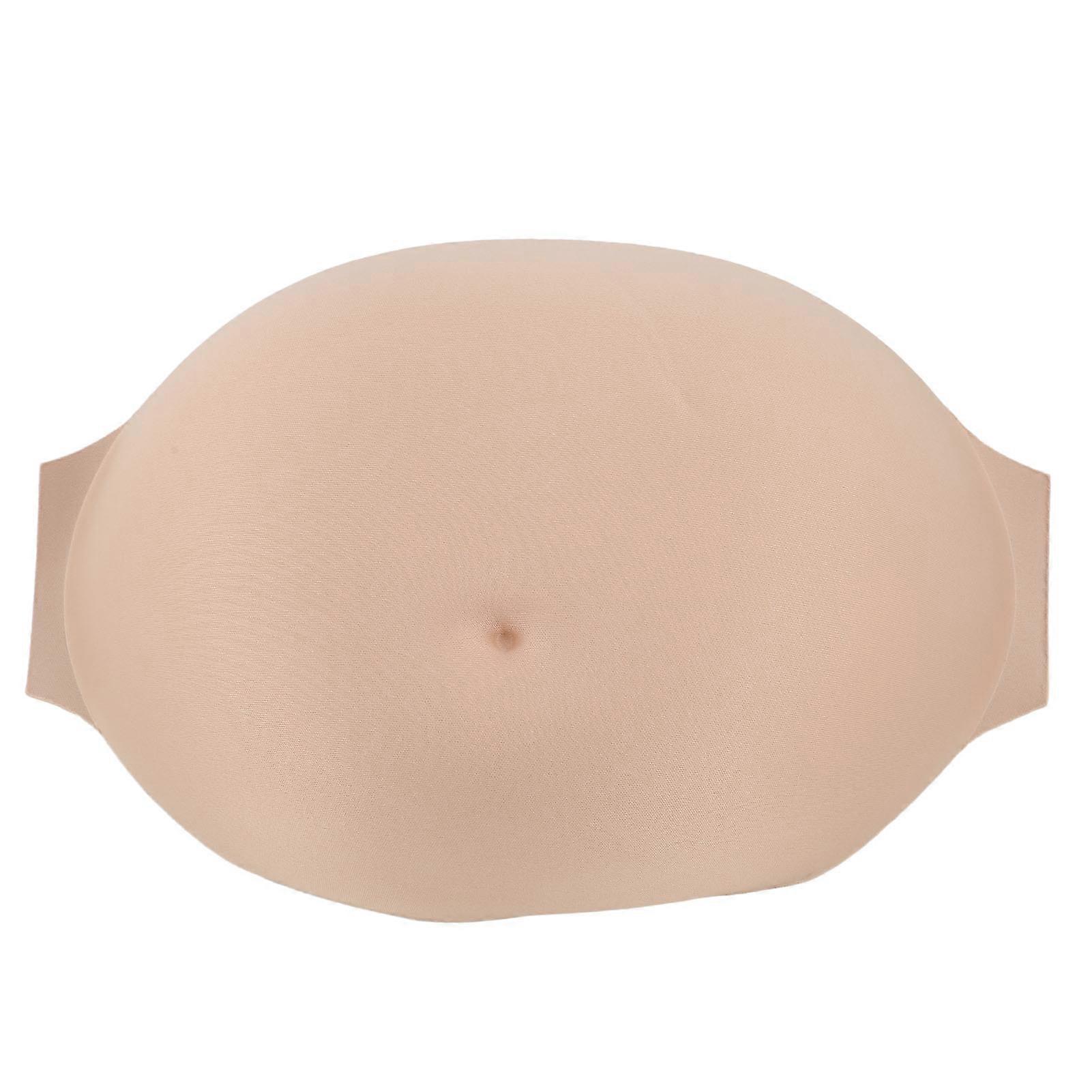 Pregnant Belly Costume Memory Foam Realistic Hook Loop Sastener Breathable Artificial Belly Bump for Parties Stage Performance 3-4 Months