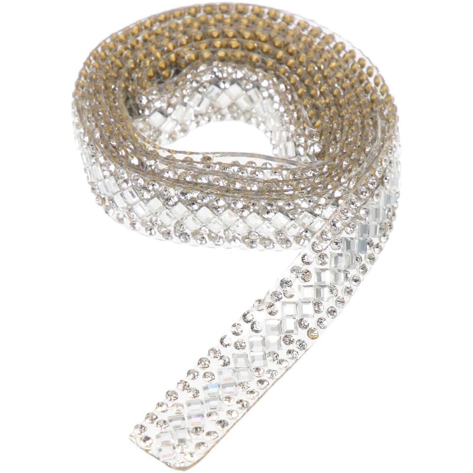 Adhesive Rhinestone Strips Rhinestone Ribbon Roll Sticker DIY Craft Trim Artists Phone Decoration 1 Roll
