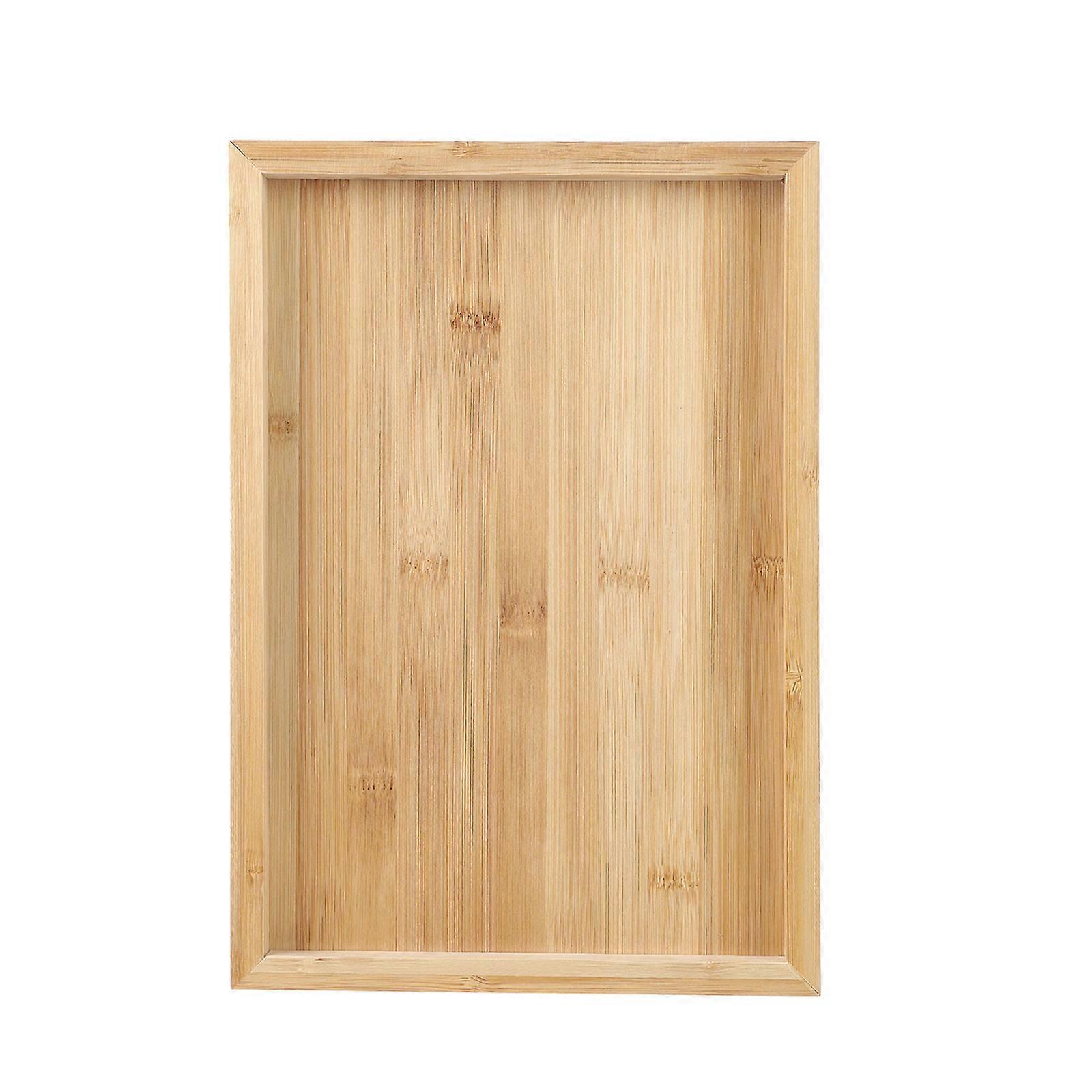 Bamboo Serving Tray for Kitchen Made of Easy to Clean Brown 1 Pc