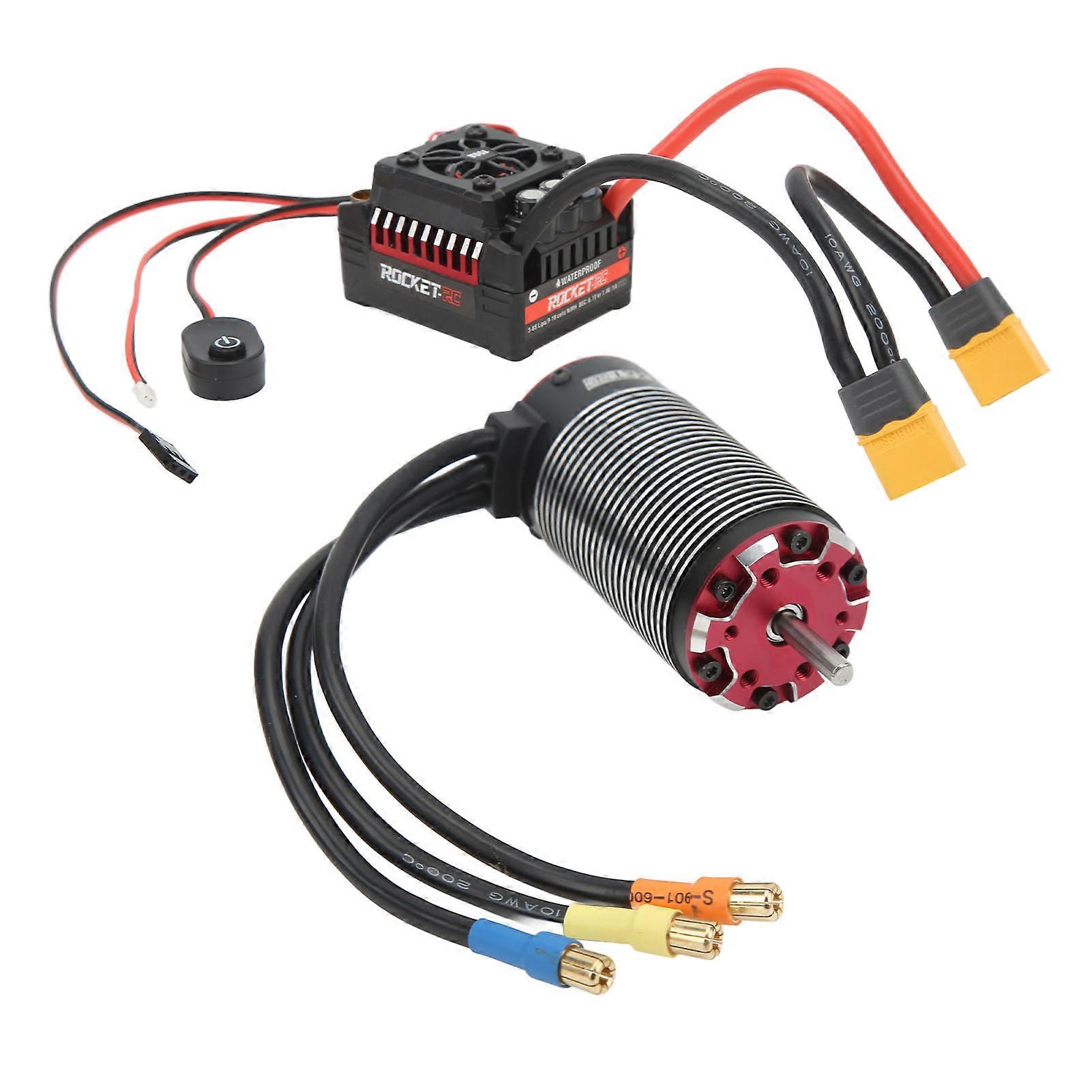 RC Motor ESC Set 4282 1600KV V2 Inward Rotation Pole 4 Sensorless Brushless Motor Waterproof 150A ESC for 1/8 RC Car