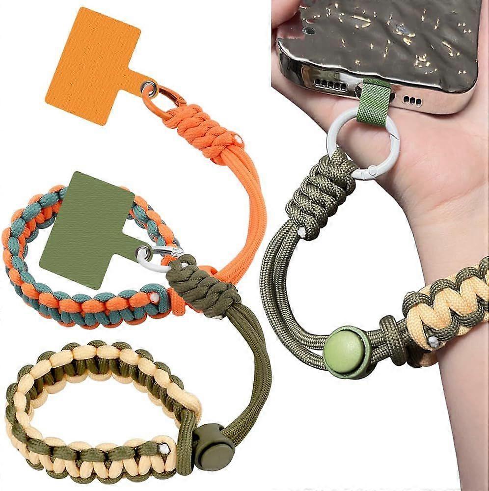 Hand Woven Phone Wrist Strap Aesthetic Keychain Wristlet Keychain Accessories Colorful Nylon Rope Phone Keychain Car Key Chain Bag Charms Adjustable P