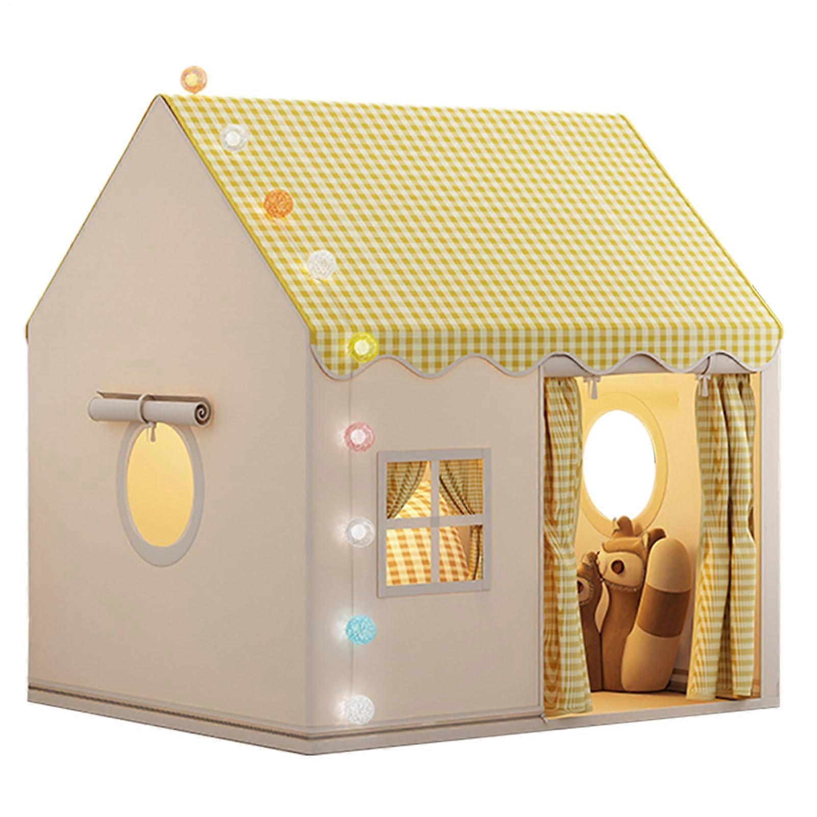Children's Tent for Indoor Play, Yellow Princess Playhouse Bed Tent, Cozy Cuddly Corner for Girls, Indoor Play Tent