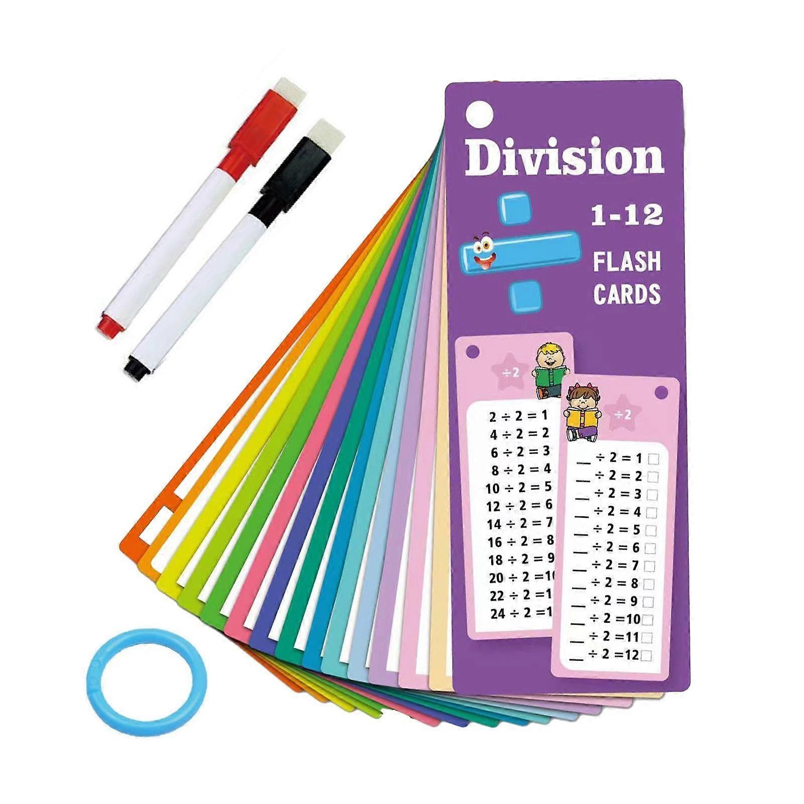 Math Facts Flashcards, 15x Erasable MultiMath Cards