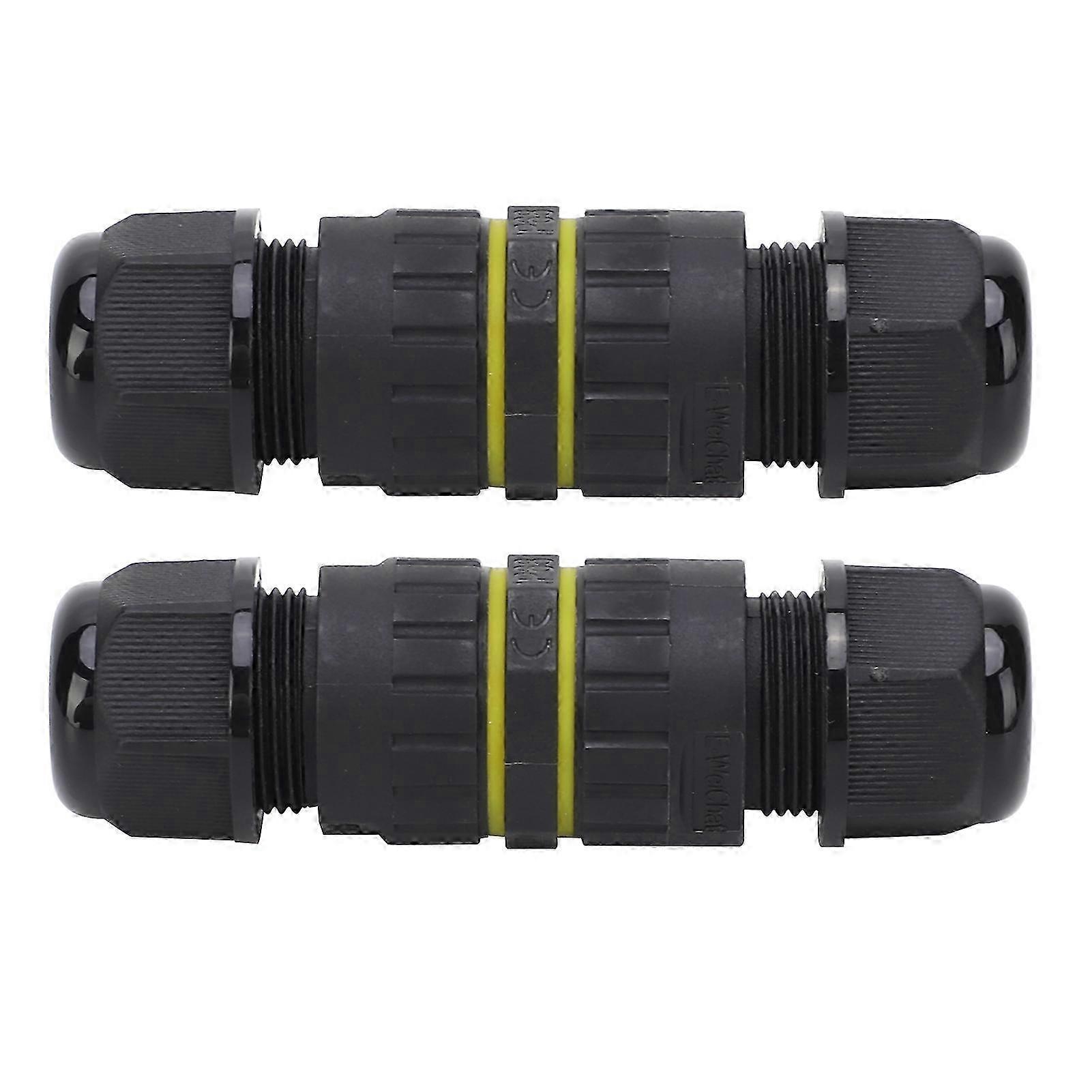 For 2Pcs Waterproof Connector Flame Retardant Outdoor Electronic Cable Joint 2Pin IP68 M162P (7-10mm)