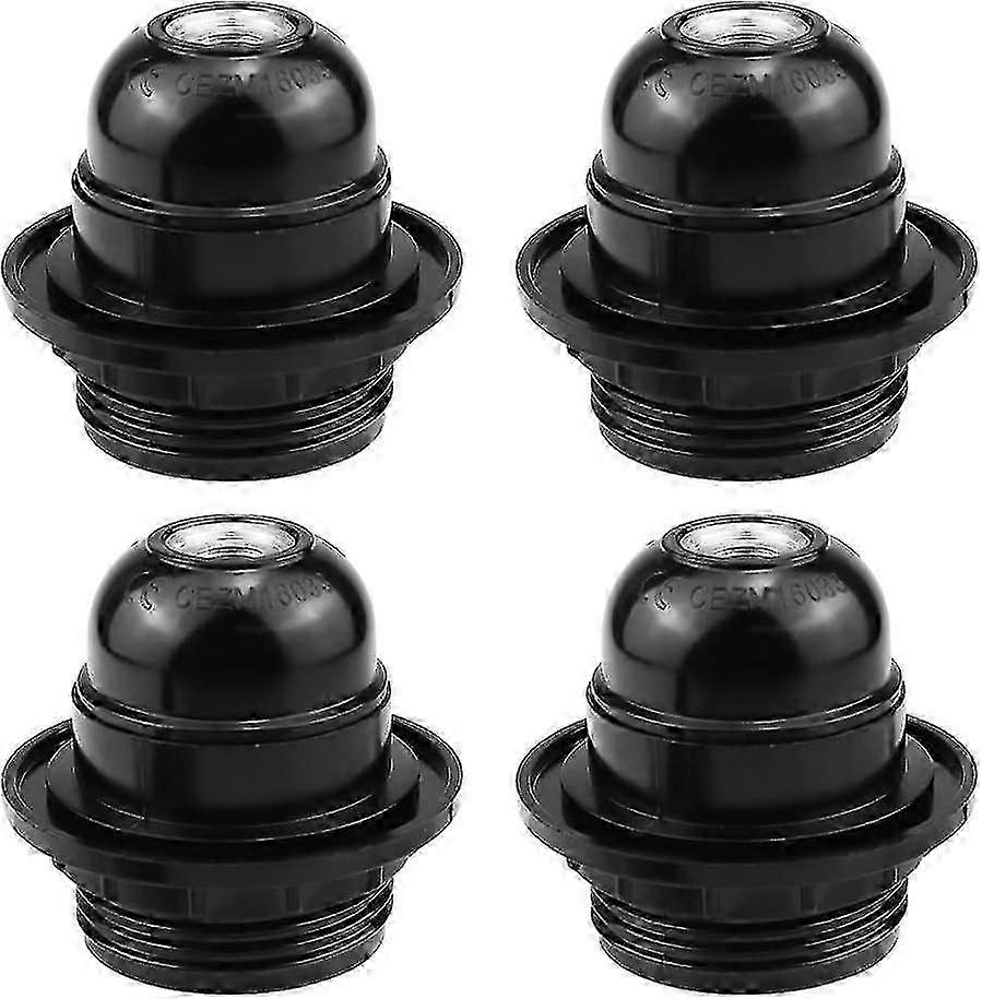 4 Pieces E27 Socket Adapter Black E27 Screw Socket Retro Bulb Holder for E27 Fixture