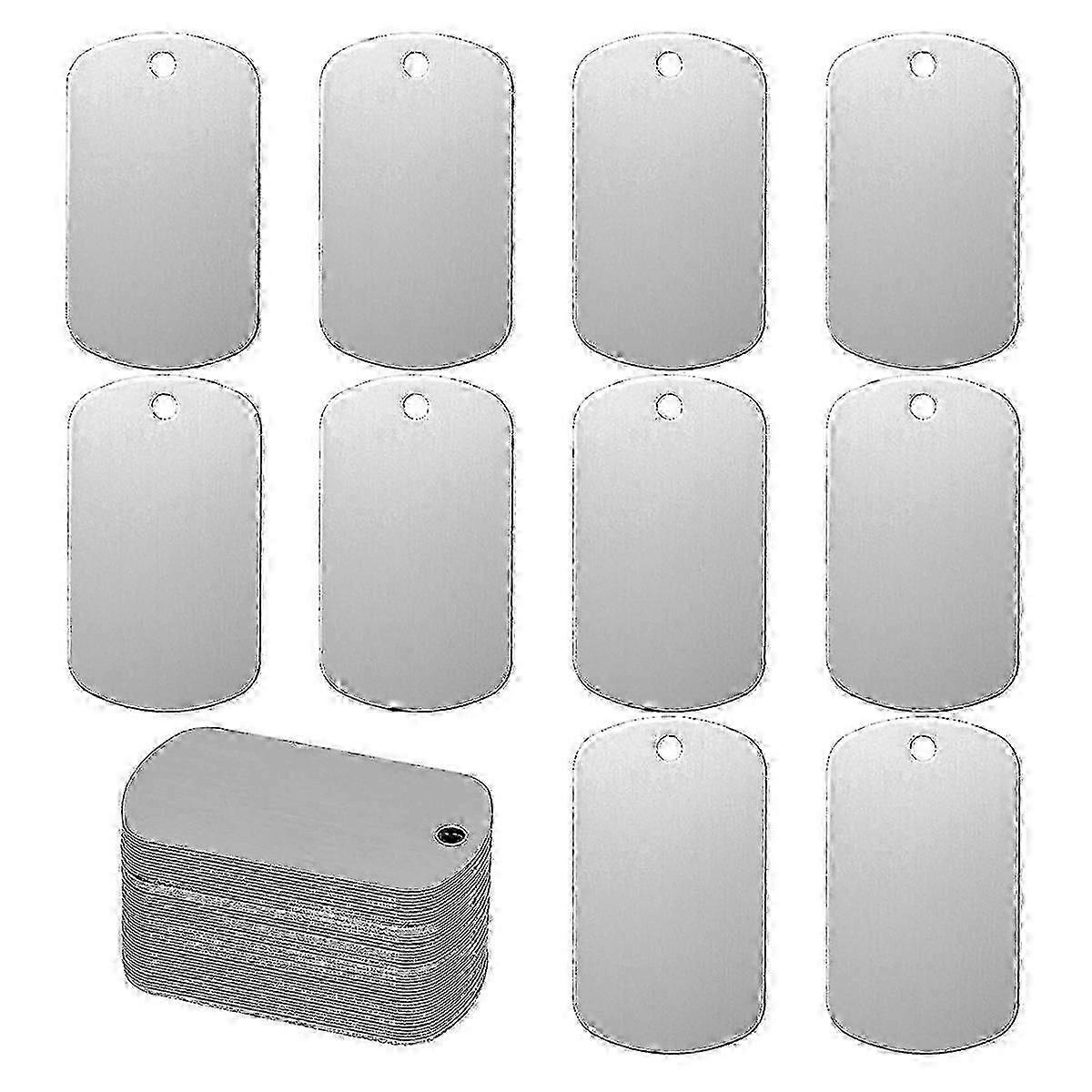 25 Pcs Metal Stamping Blanks Tags Aluminum Blank Tags for Laser Engraving with Hole (Square)