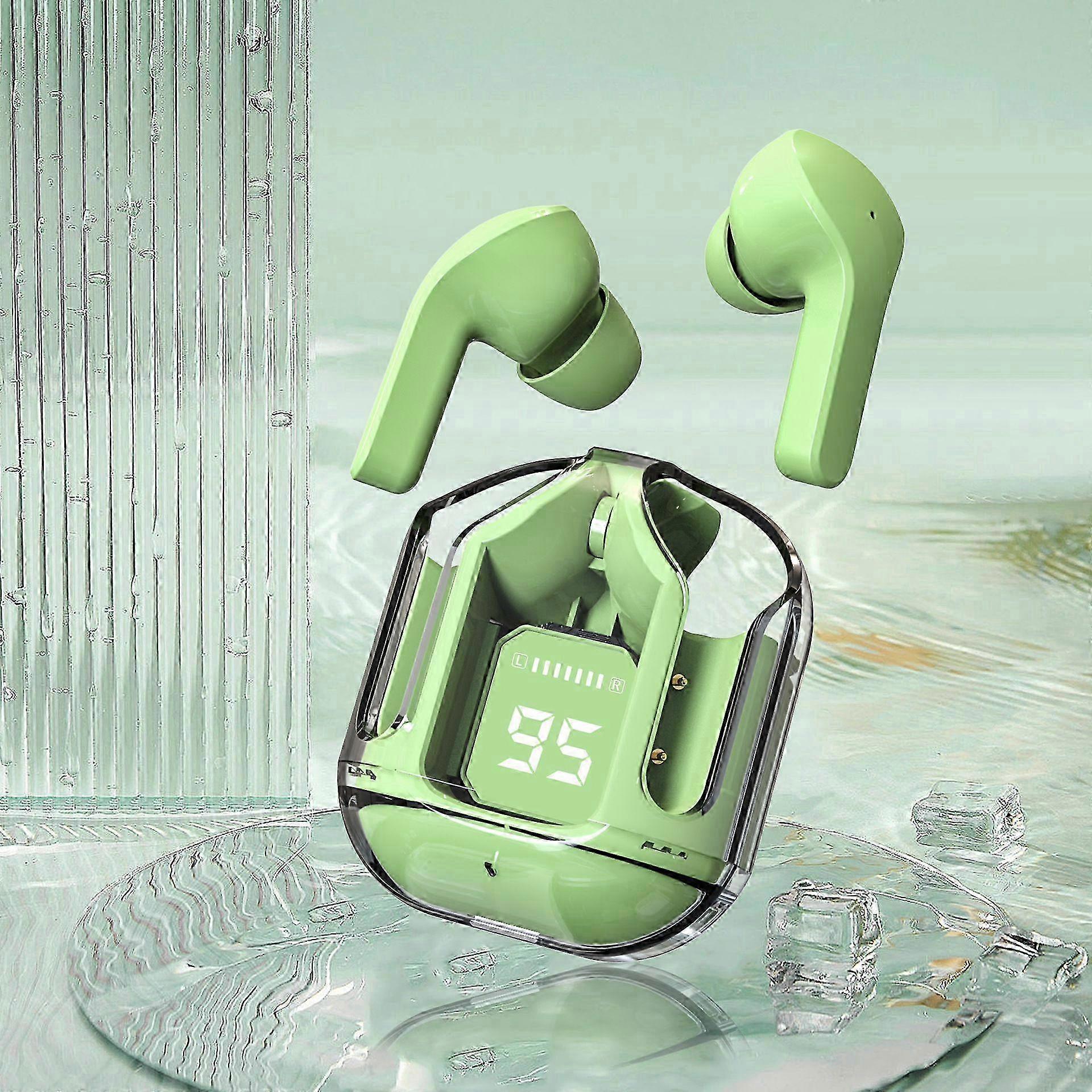 Transparent Case Wireless Earphones In-Ear Sports Running Sweatproof Low Latency Bluetooth Headset