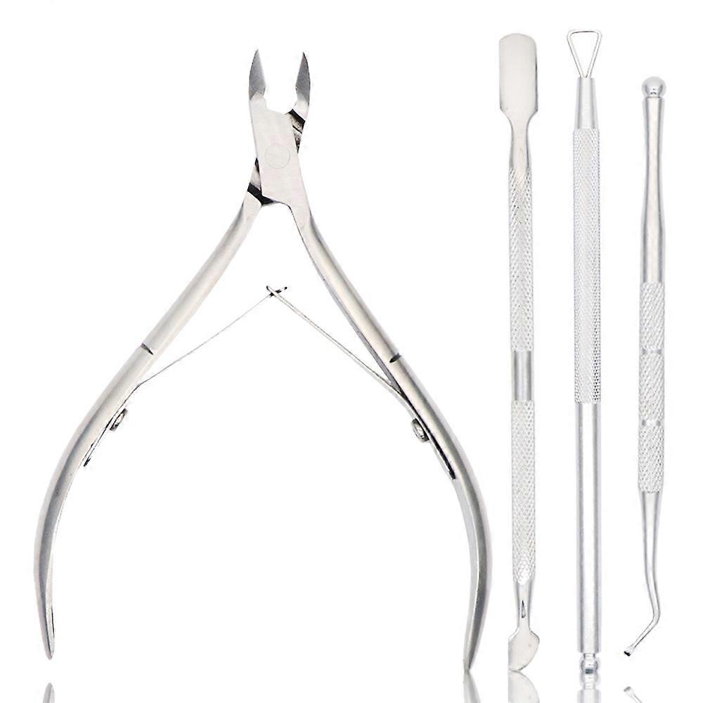 Cuticle Trimmer With Cuticle Pusher,Cuticle Remover And Triangle Cuticle Nail Pusher Nail Picker-Style1