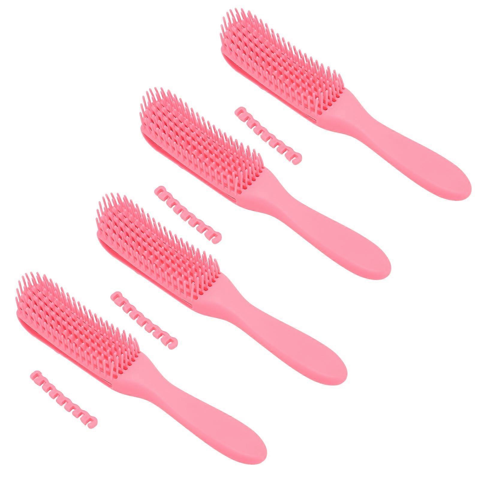 4pcs 8 Row Detangler Brush Massaging Hollow Adjustable Width Fine Tooth Detangling Comb
