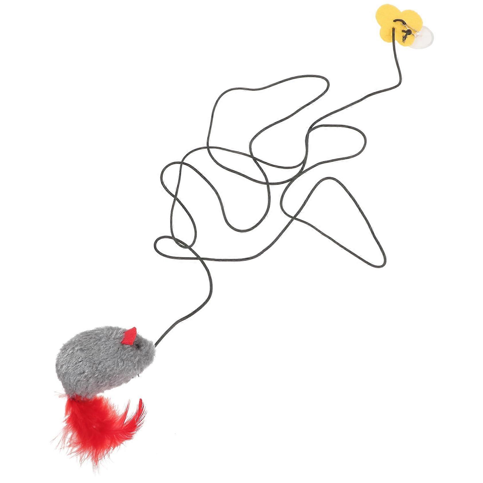 Cat toy with hanging interactive kitten and elastic rope for doors and walls, encourages scratching for cats and kittens.