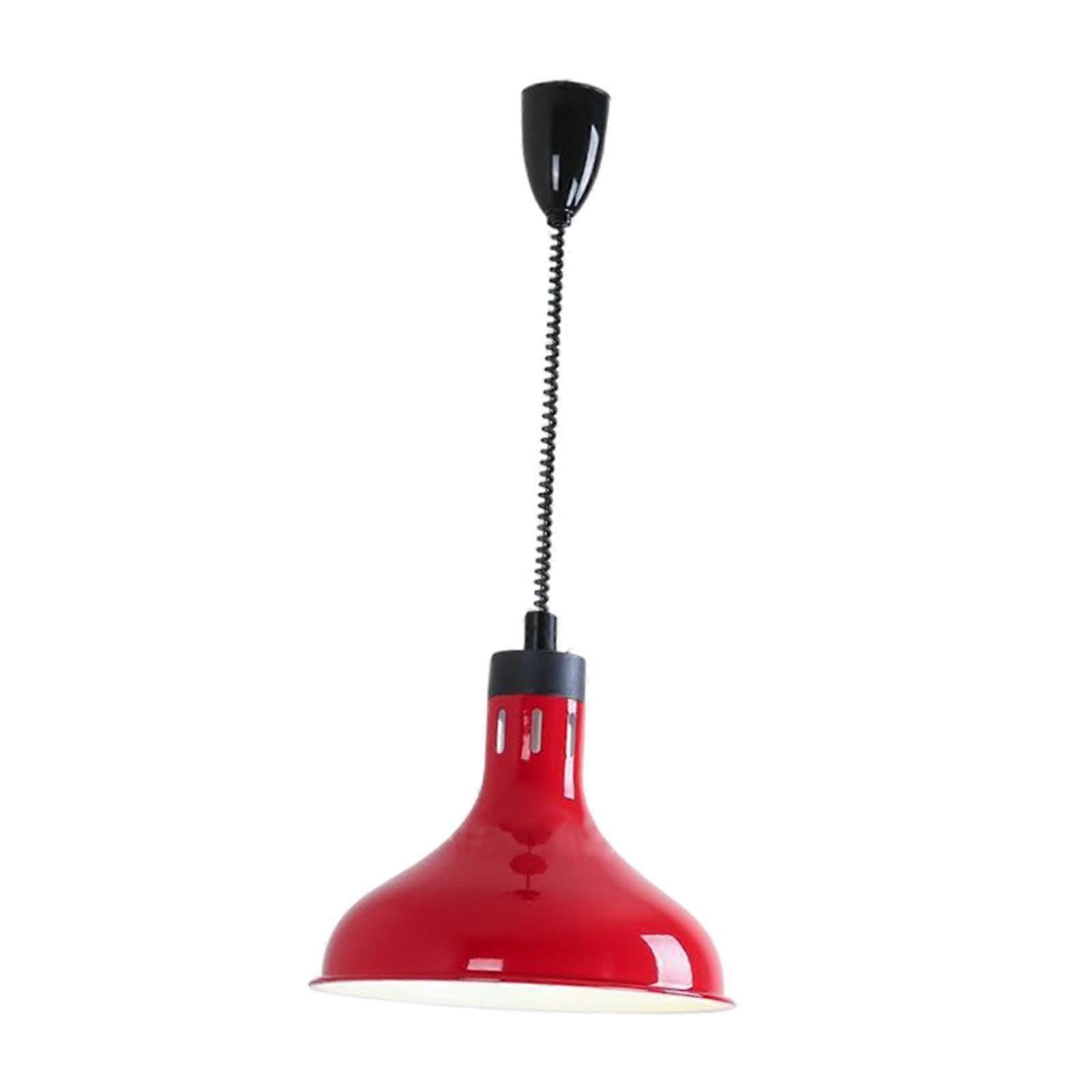 Buffet Heating Lamp, 275W Hanging Retractable Heat Lamp for Hot Food, Red Color, Bulb Not Included, Restaurant Use