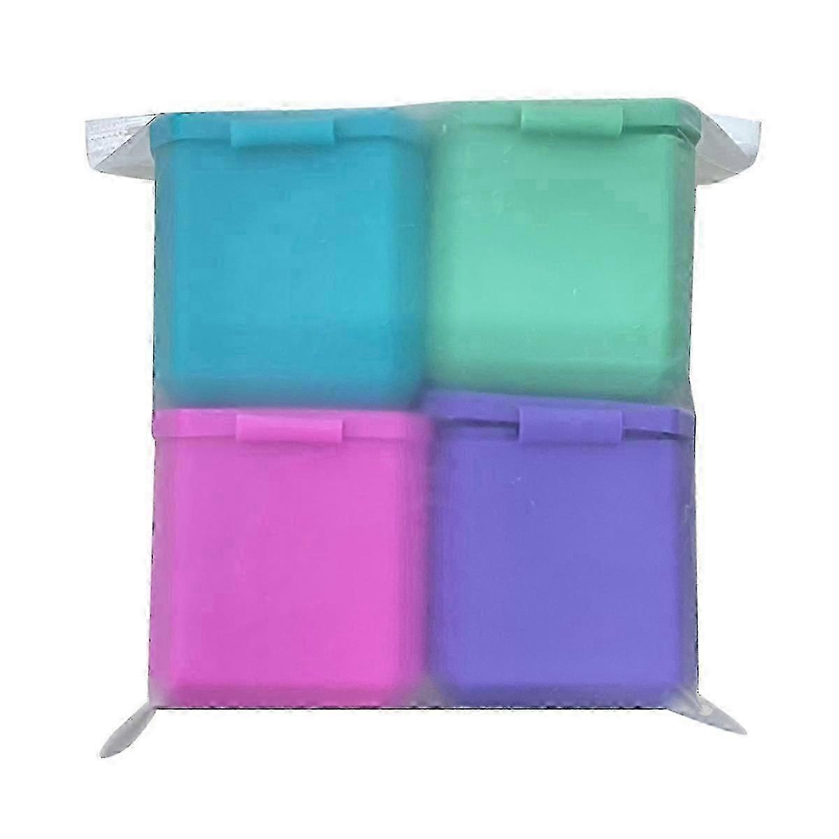 4pcsディップコンテナ、4オンスシリコンサラダドレッシングコンテナピクニック旅行用蓋付きディップソースコンテナ