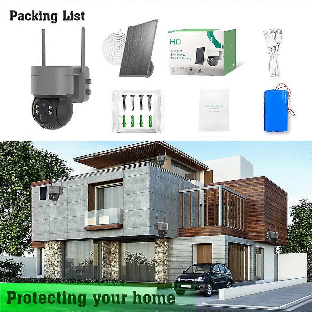 1080P Solar Panel Wireless Rechargeable Battery 2MP WiFi Home Security Camera with PIR Human Detection Two Way o Remote Access