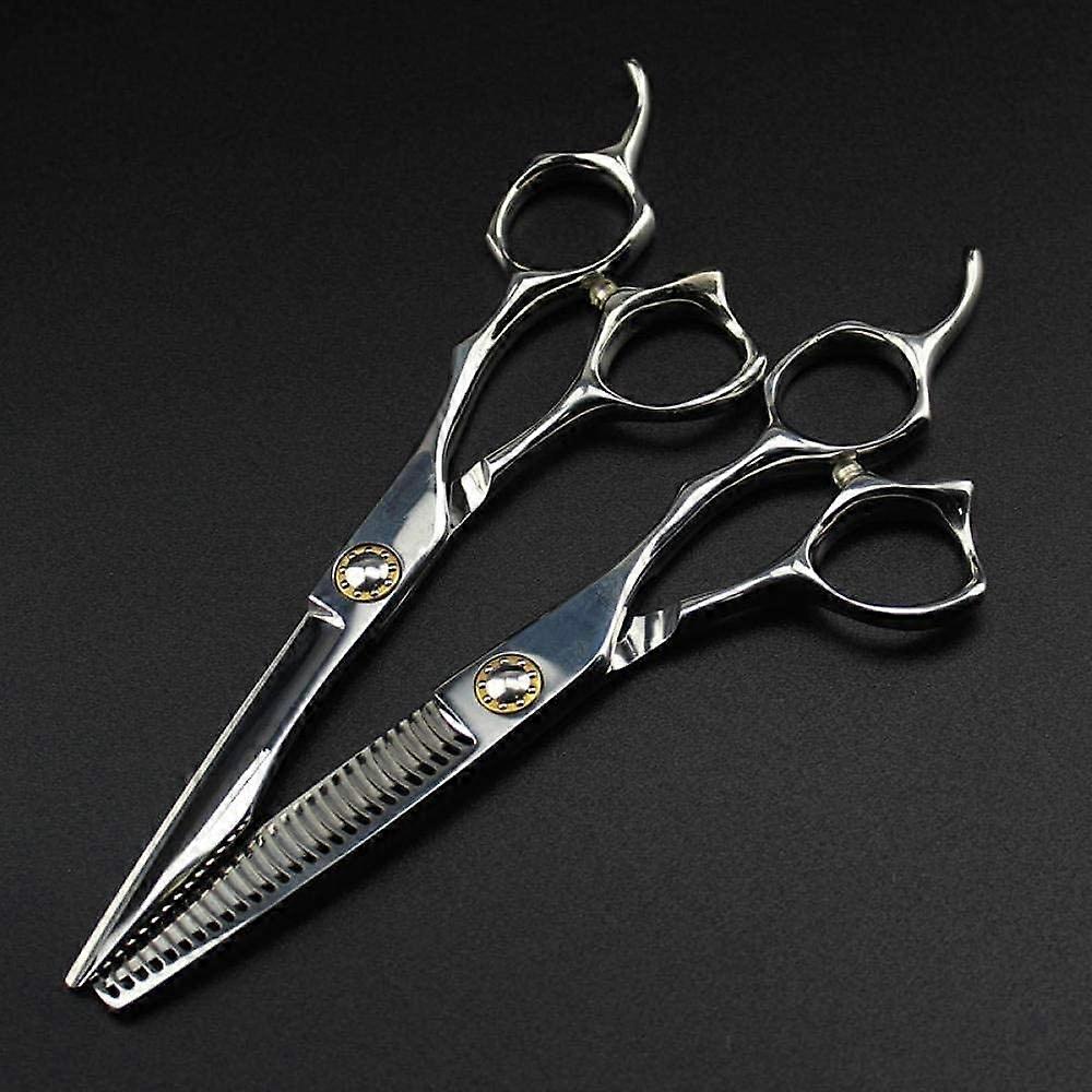 Hairdressing scissors, professional 6inch cutting scissors for hair salons, curved thinning scissors. Ref: 4737