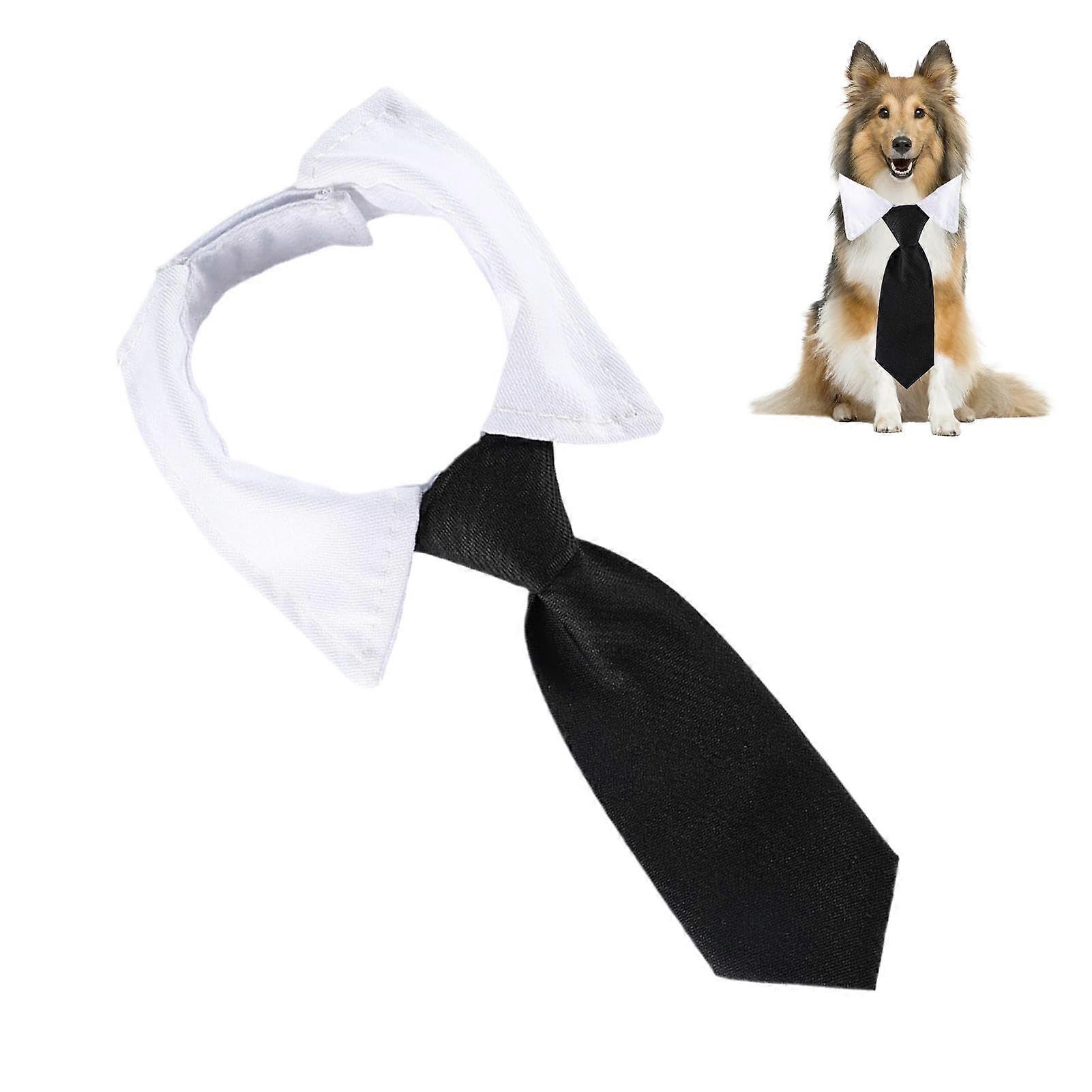 Köpek tasması, papyonlu bandana tasması, resmi köpek tasması Papyonlu sevimli köpek tasması, günlük kullanım, düğünler, yürüyüşler, St. V siyah