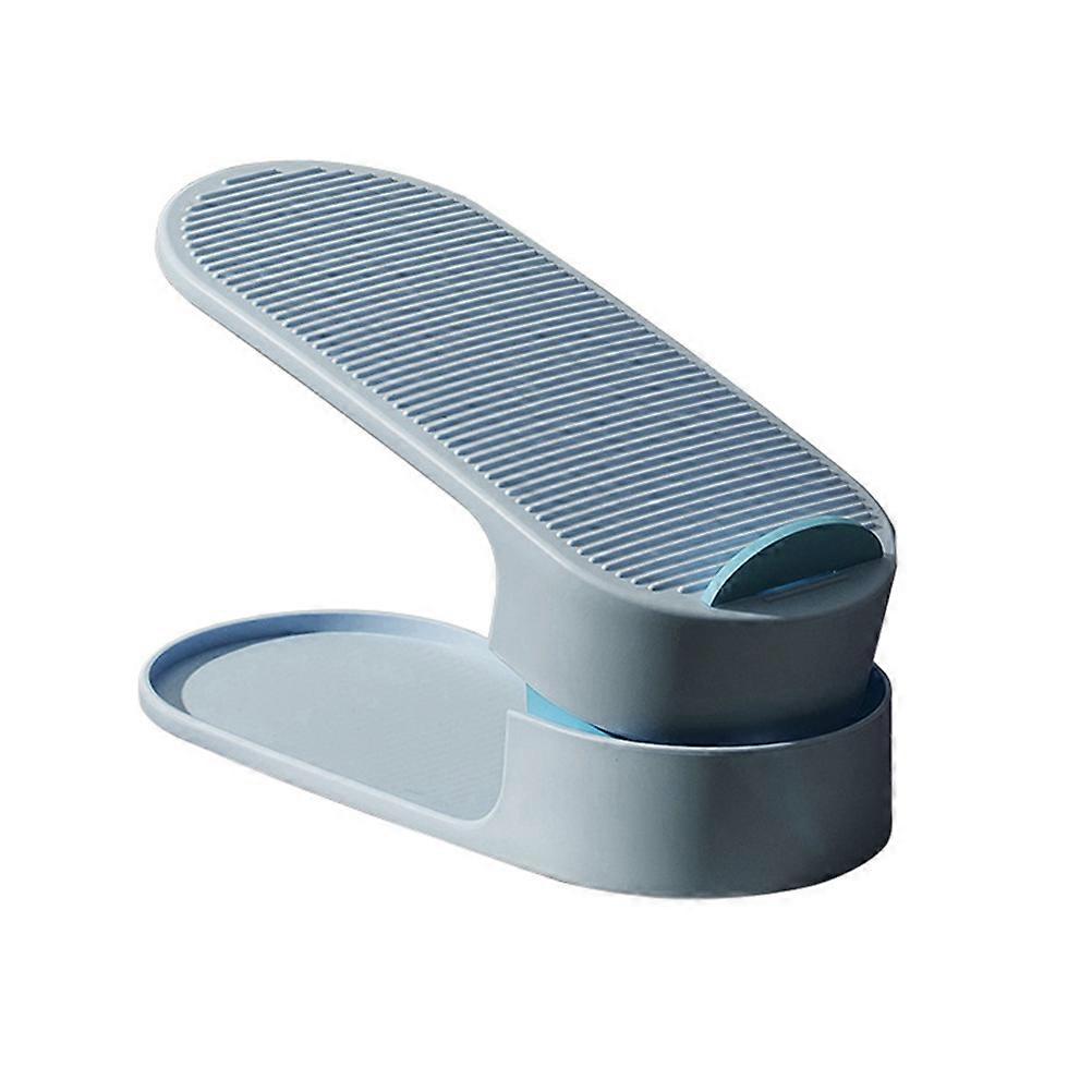 Shoe Slots Organizer Double Layer Adjustable Shoes Racks Storage Space Saving Blue 28.00X12.00X7.00CM 1Set