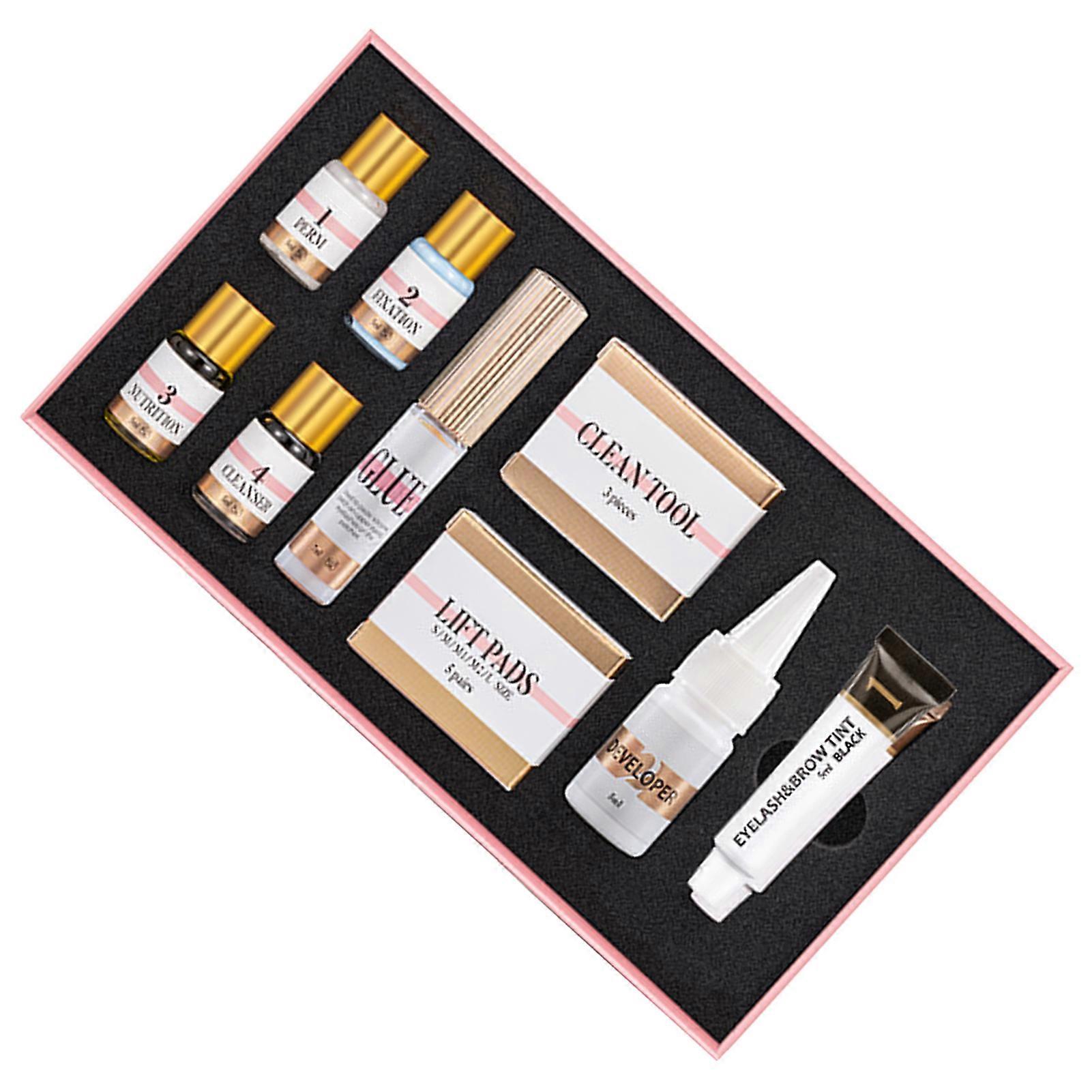 EyeLash Perming Eyebrows Dyeing Kit Long Lasting Lashes Brows Curling Shaping Set Black