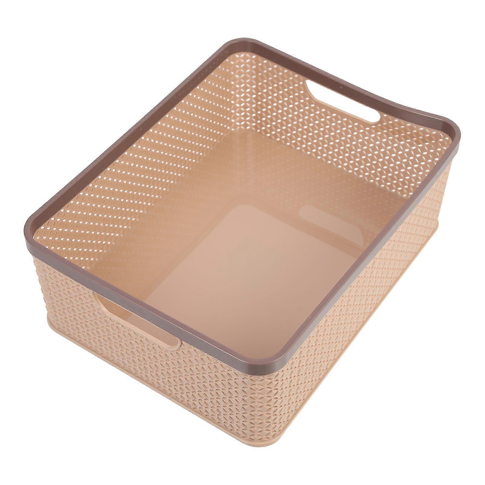 Hollow Handle Decorative Storage Basket for Home Organization, Stackable Design, Versatile Desktop Use
