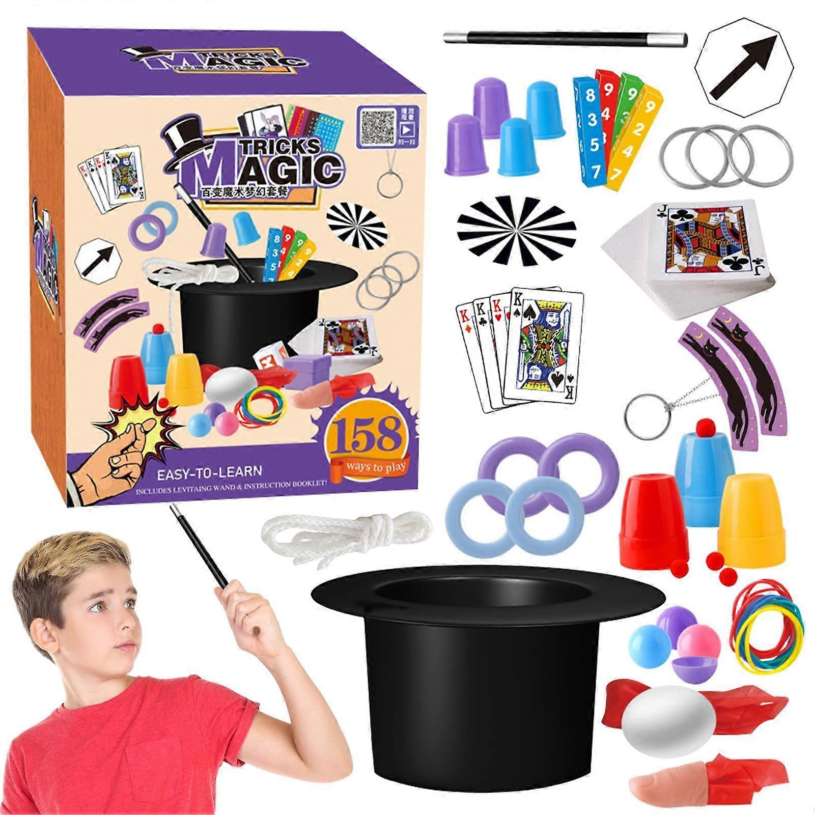 Magic Kit Set With Video Tutorial Step-By-Step Kids Tricks Magic Card Set For Ages 6-12 Toy-Toddler Magic Kit