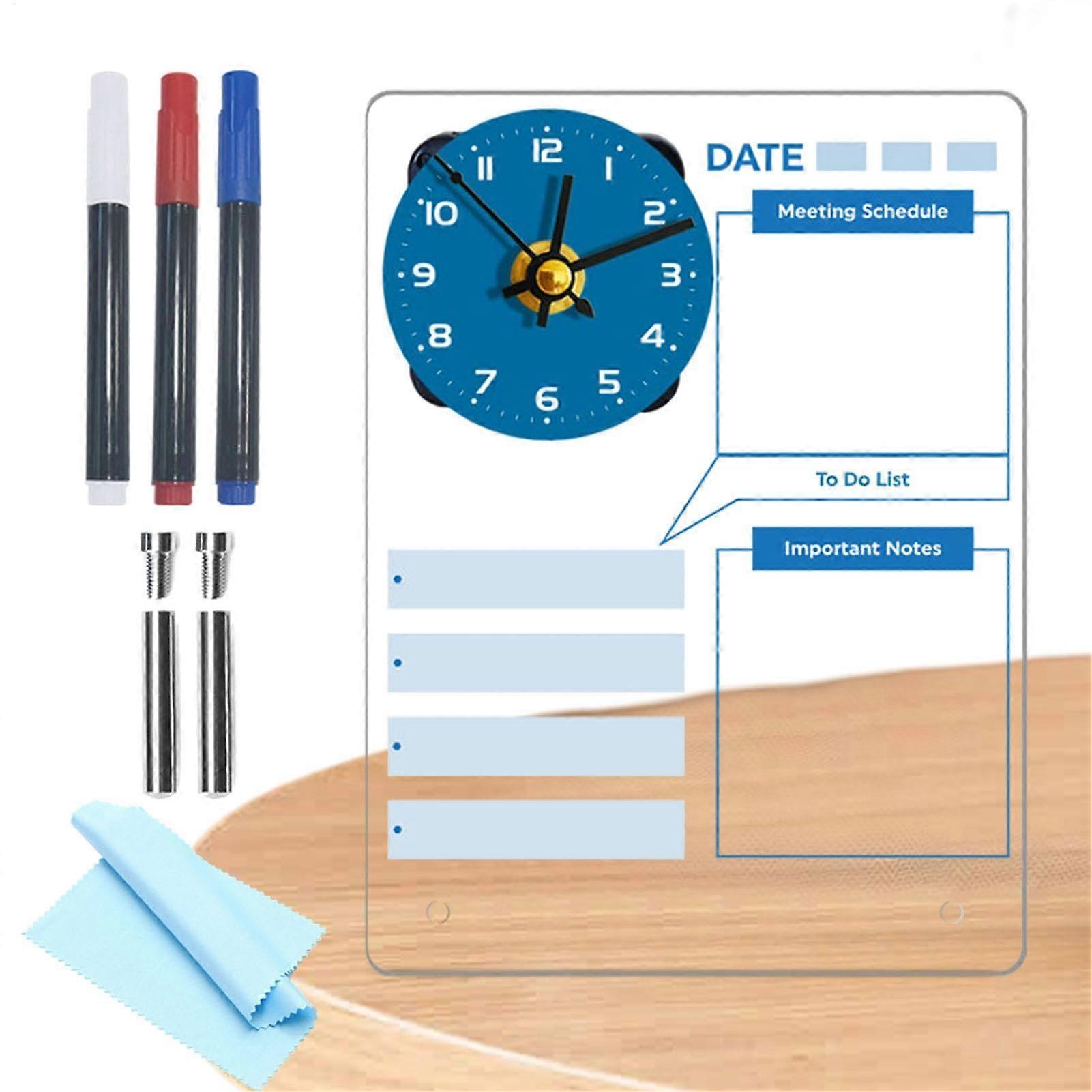 Dryerase calendar, erasable desktop board Vertical news whiteboard Acrylic message board