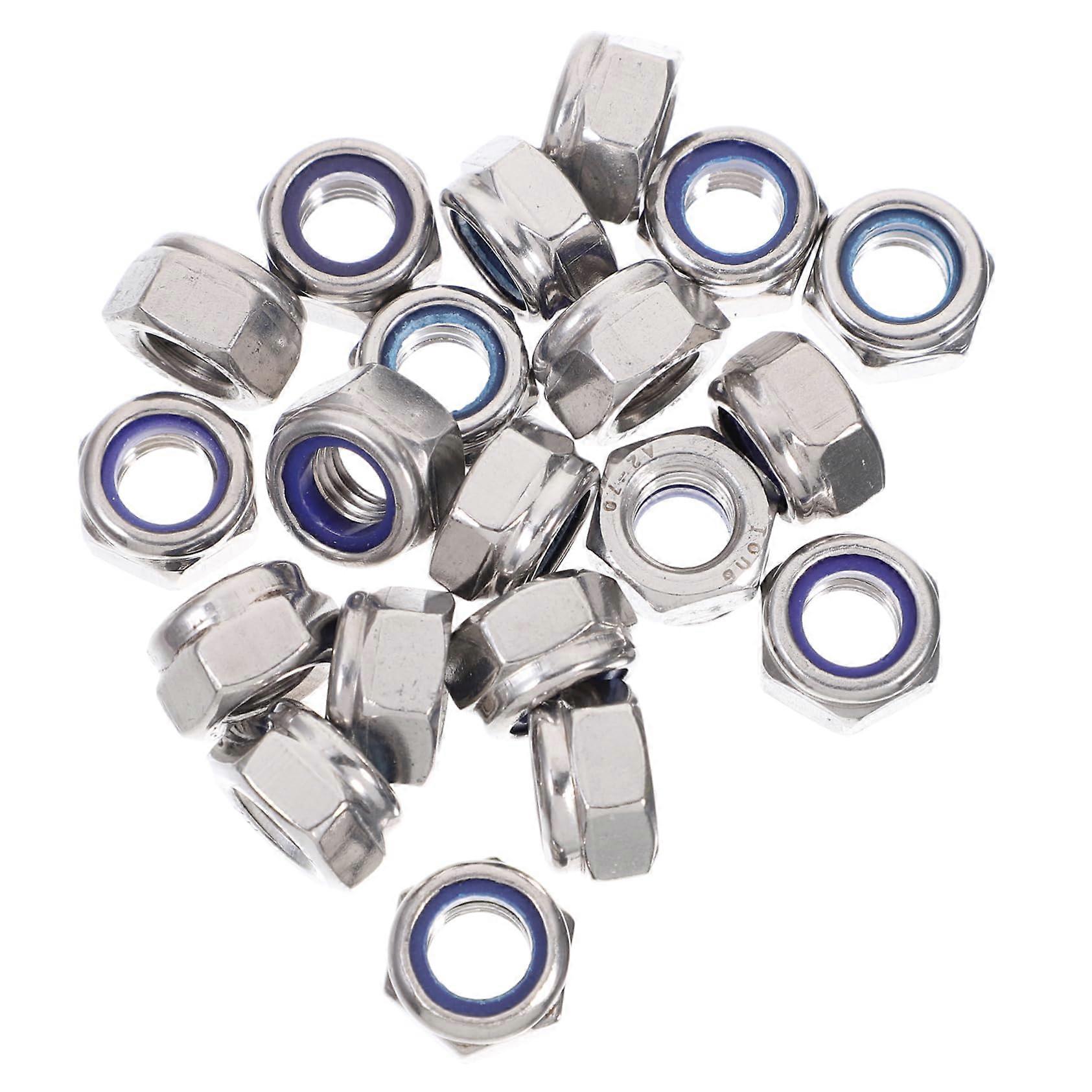 20 pieces hexagon lock nut with insert selflocking for DIY without washers required
