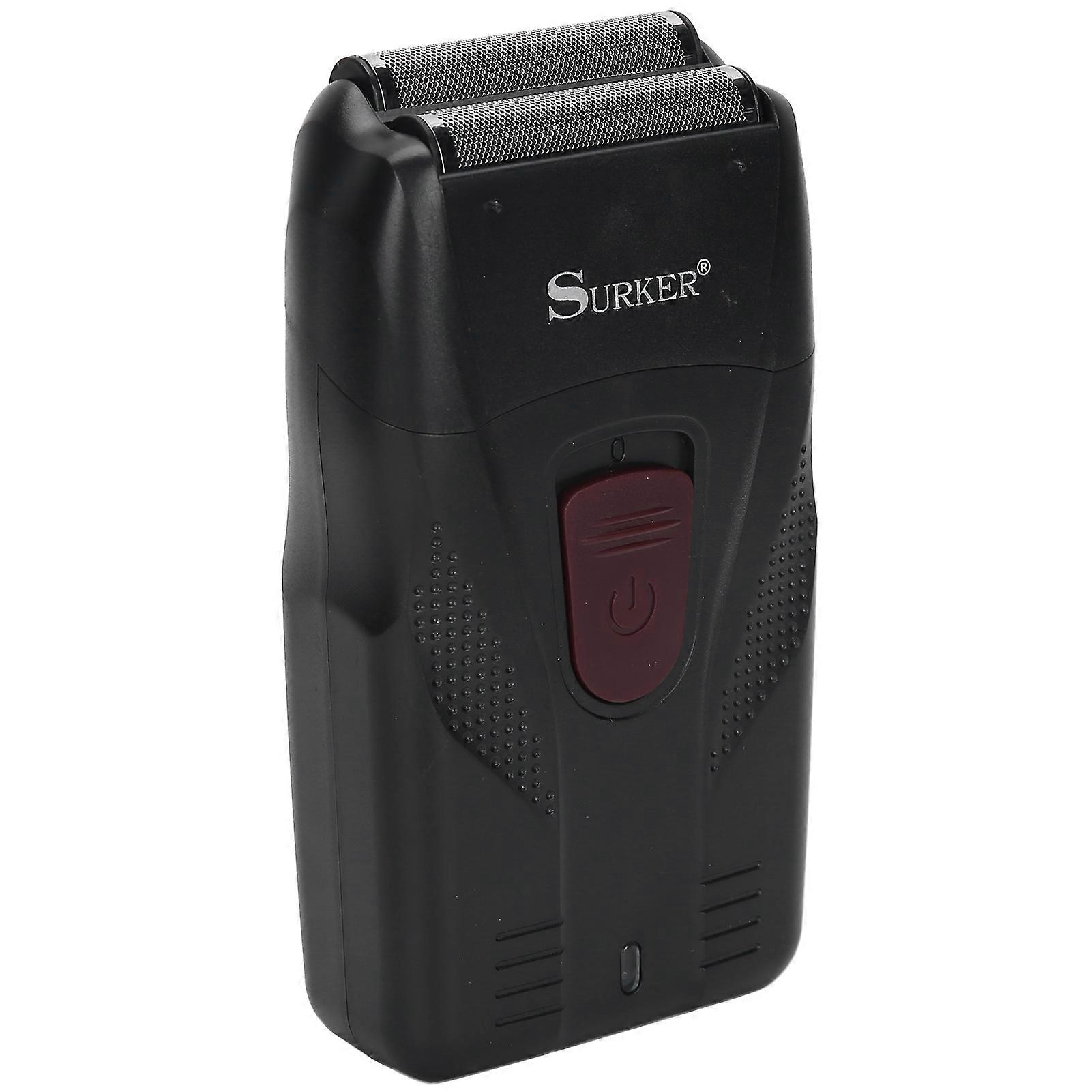 Electric Shaver Double Knife Net Portable USB Rechargeable Razor Men Shaving Tool Black