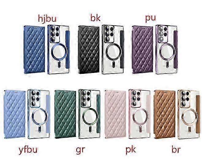 For Samsung Galaxy S24 Flip Leather Case, Magnetic Case Wallet Case with Card Holder Built-in Camera Lens Protector Shockproof Galaxy S24 Case Cover