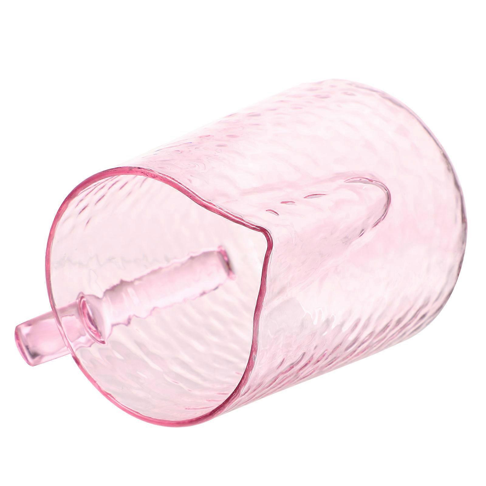 Pink Borosilicate Glass Coffee Pot for Storage Use with Scale Design and Ergonomic Handle 1Pc