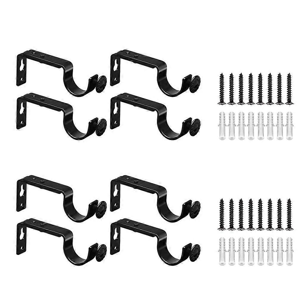4/8pcs Heavy Duty Curtain Rod Bracket Support Adjustable Window Hardware